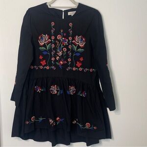 Velzera Black Dress with Colorful Floral Design